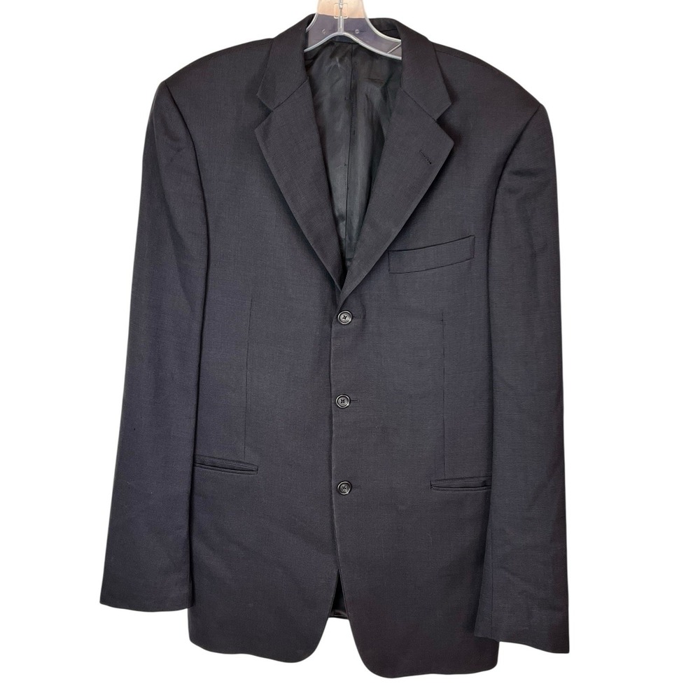 Burberry London Navy Blue Sports Coat Jacket 42L 100% Wool Quiet Luxury‎ Neutral